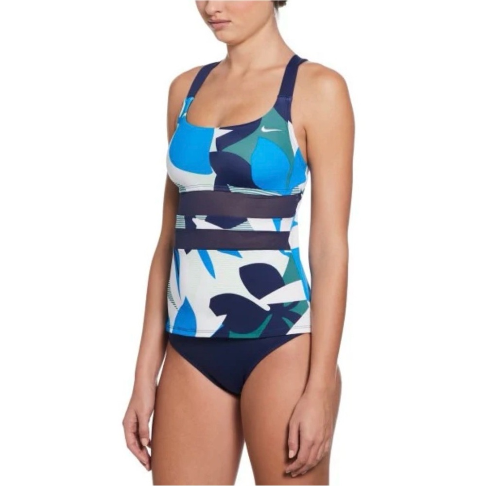 Nike Jungle Floral Women's V-Back Tankini Set Midnight Navy